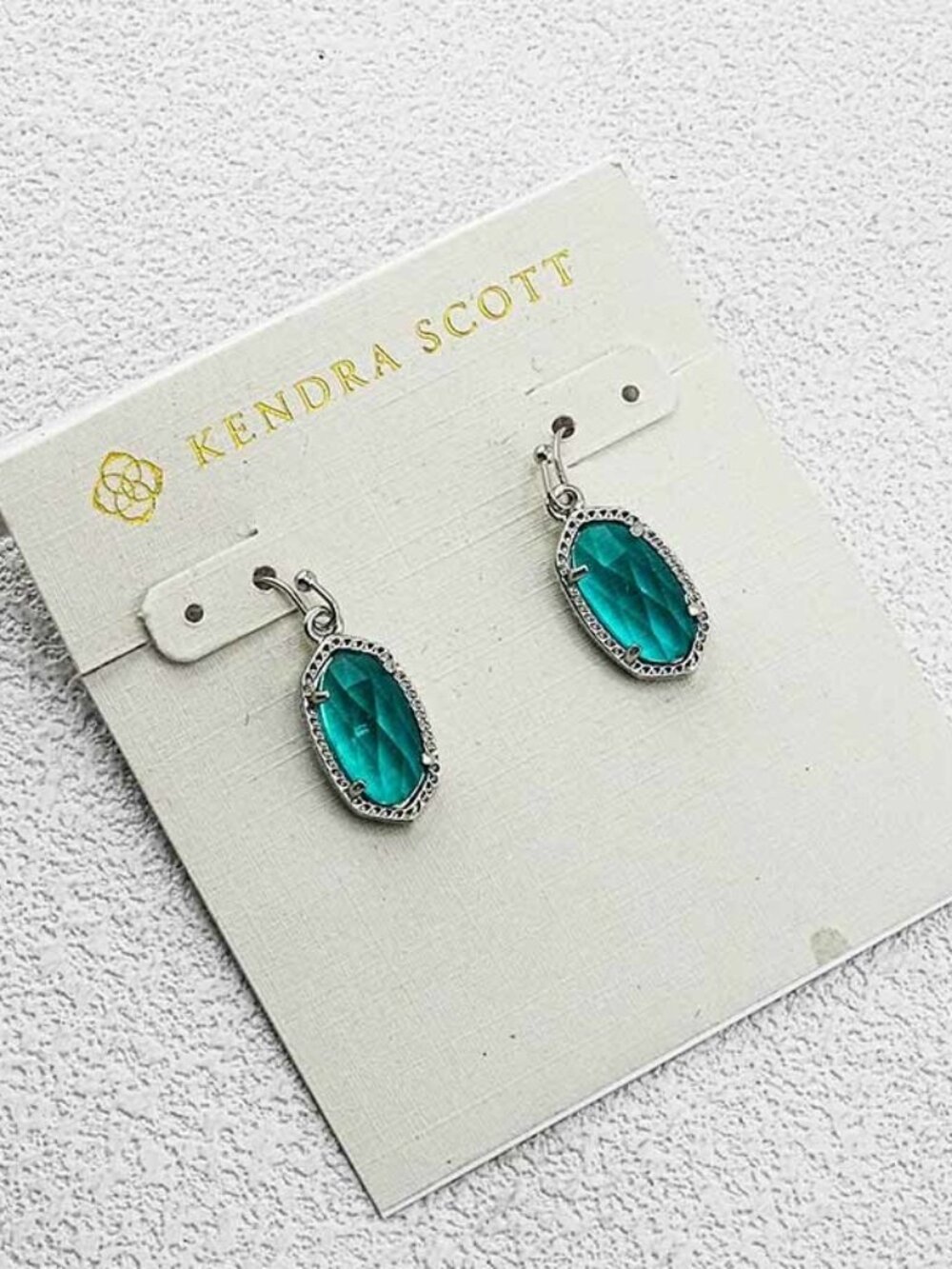 Kendra Scott Deep Sea Blue Glass Earrings